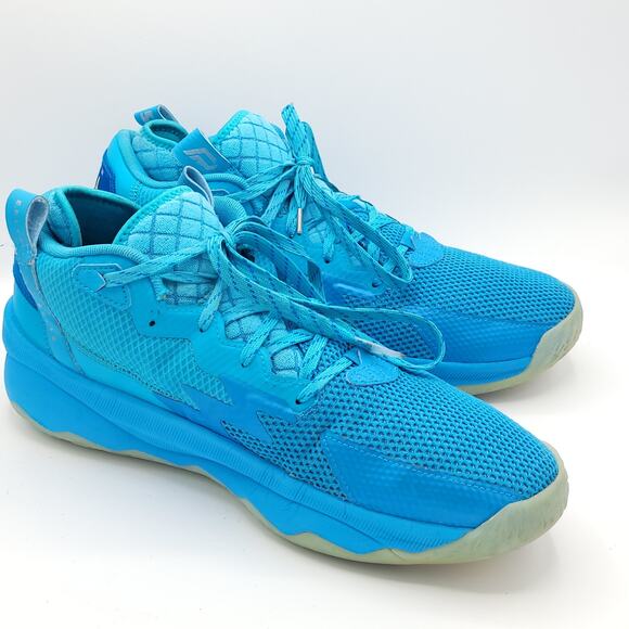 Adidas Dame 8 Young Dolla Blue Cyan Silver Basketball Shoes Mens Size 11 GY6465